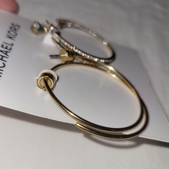 Michael Kors Gold-Tone Hoop Earrings - Picture 7 of 8